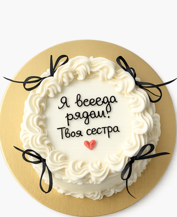 Белый бенто-торт с черными бантиками Фото