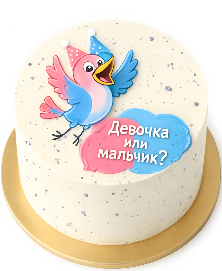 Бенто-торт с надписью на гендер-пати Фото