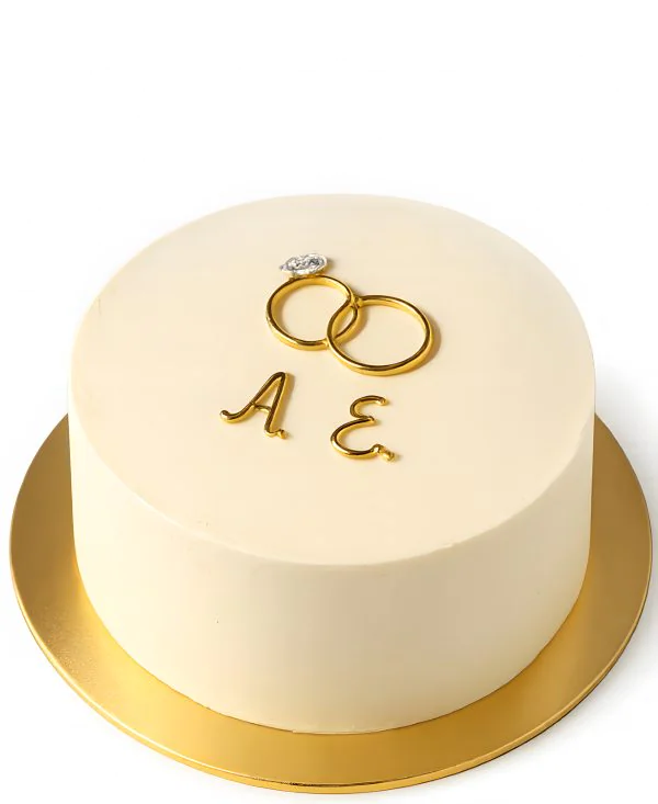 Белый торт на день свадьбы Фото