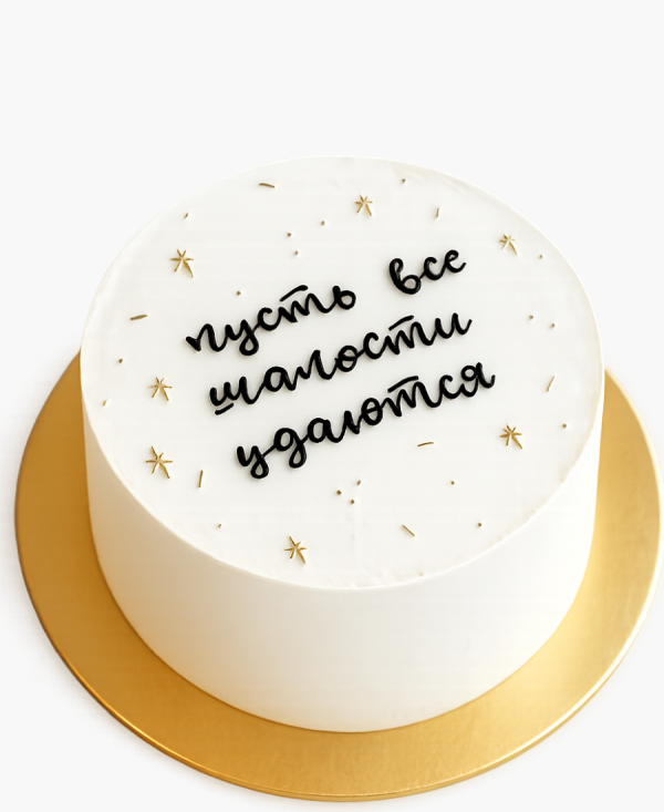 Белый торт с сердечками мужчине Фото