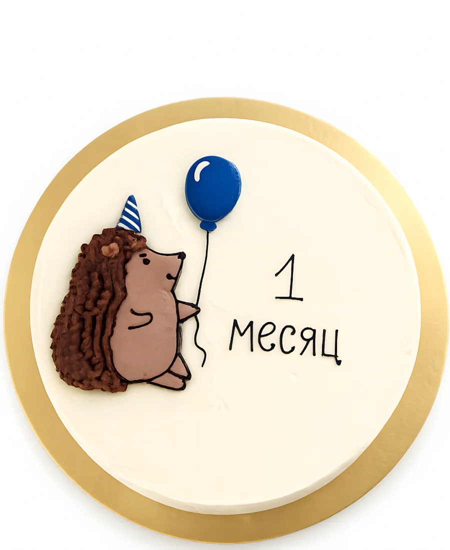 Бенто-торт на 1 месяц с ежиком Фото