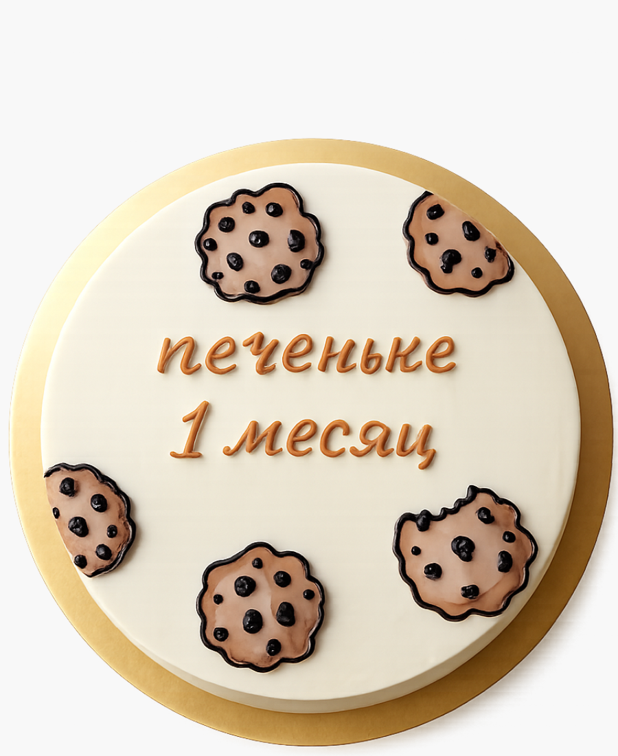 Бенто-торт на 1 месяц с печеньем Фото