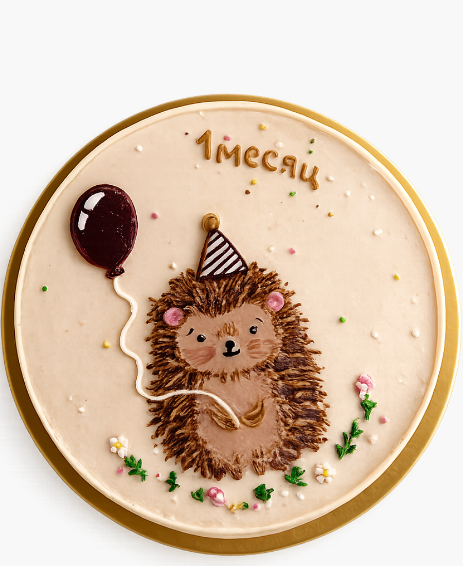 Бенто-торт с ежиком и шариком Фото