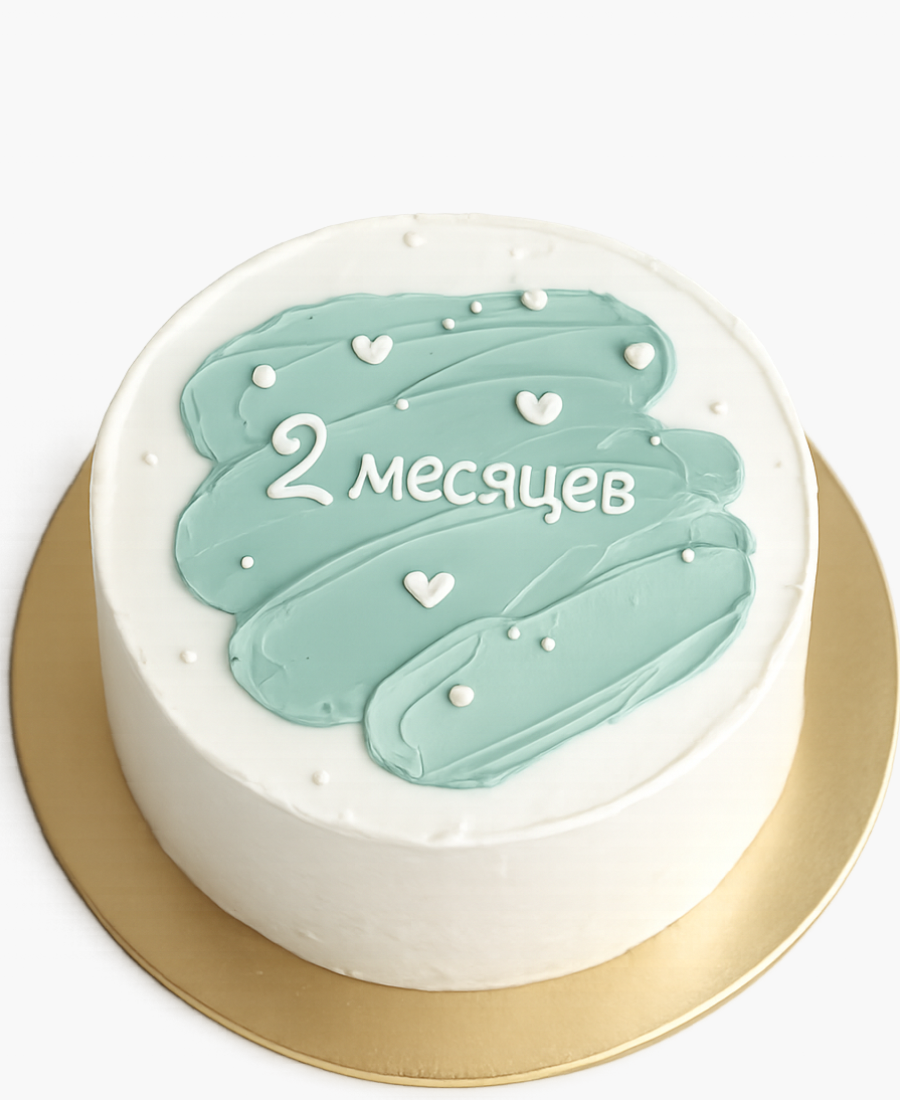 Бенто-торт с голубым мазком Фото