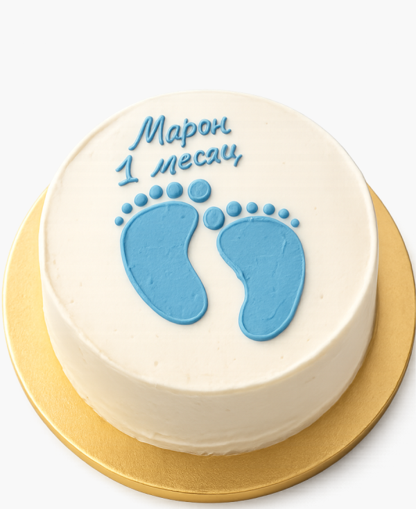 Бенто-торт с голубыми пяточками Фото