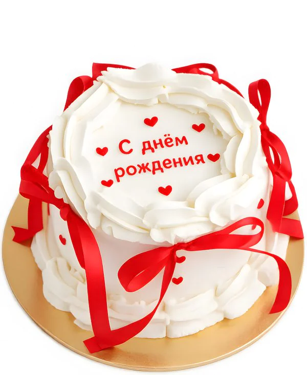 Бенто-торт с красными бантиками Фото