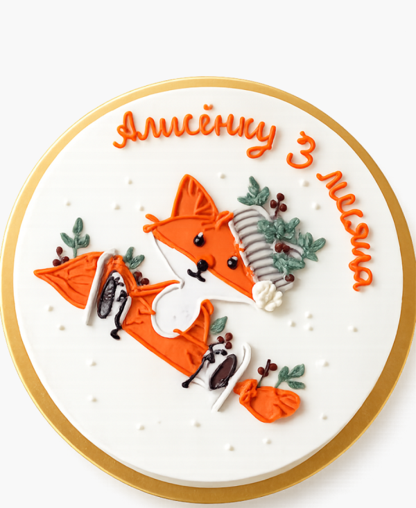 Бенто-торт с лисой Фото