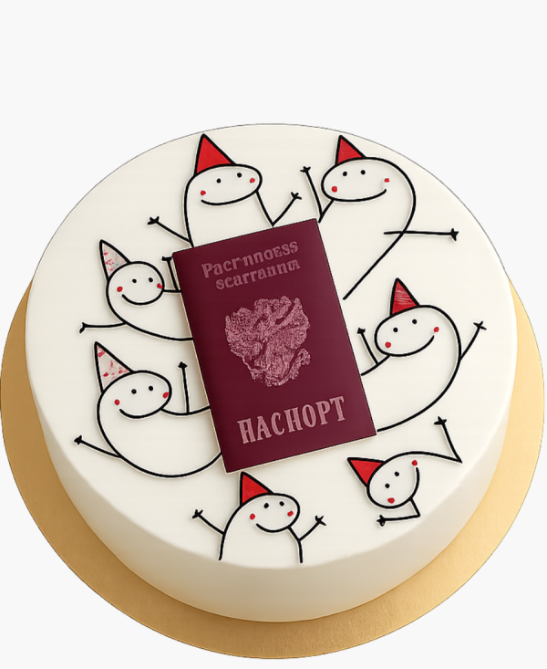 Бенто-торт с мастичным топпером паспорта Фото