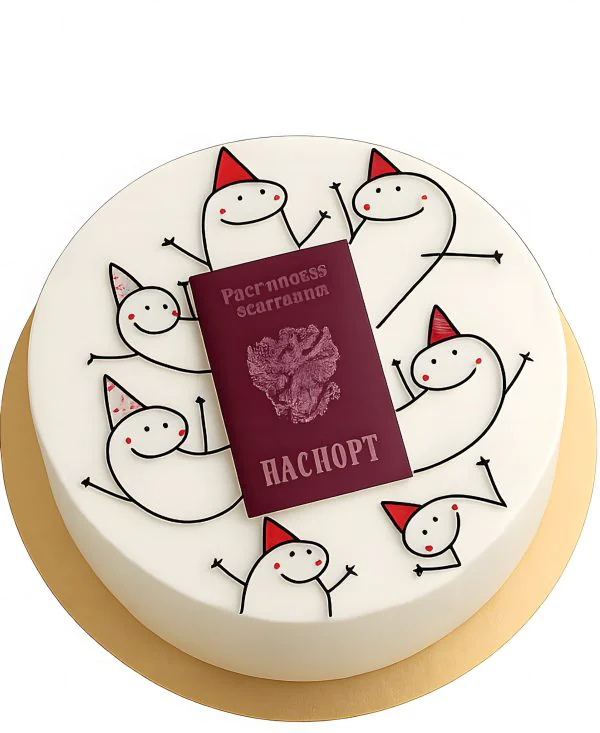 Бенто-торт с мастичным топпером паспорта Фото