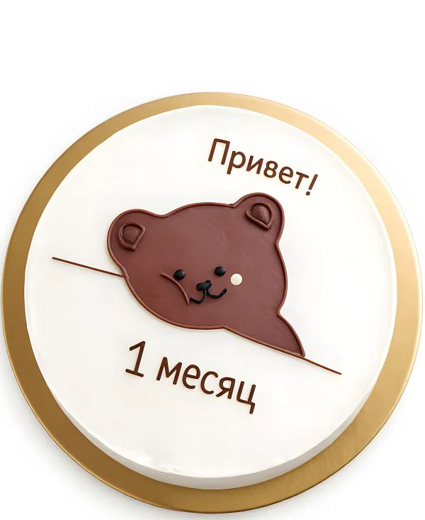 Бенто-торт с медведем на 1 месяц Фото