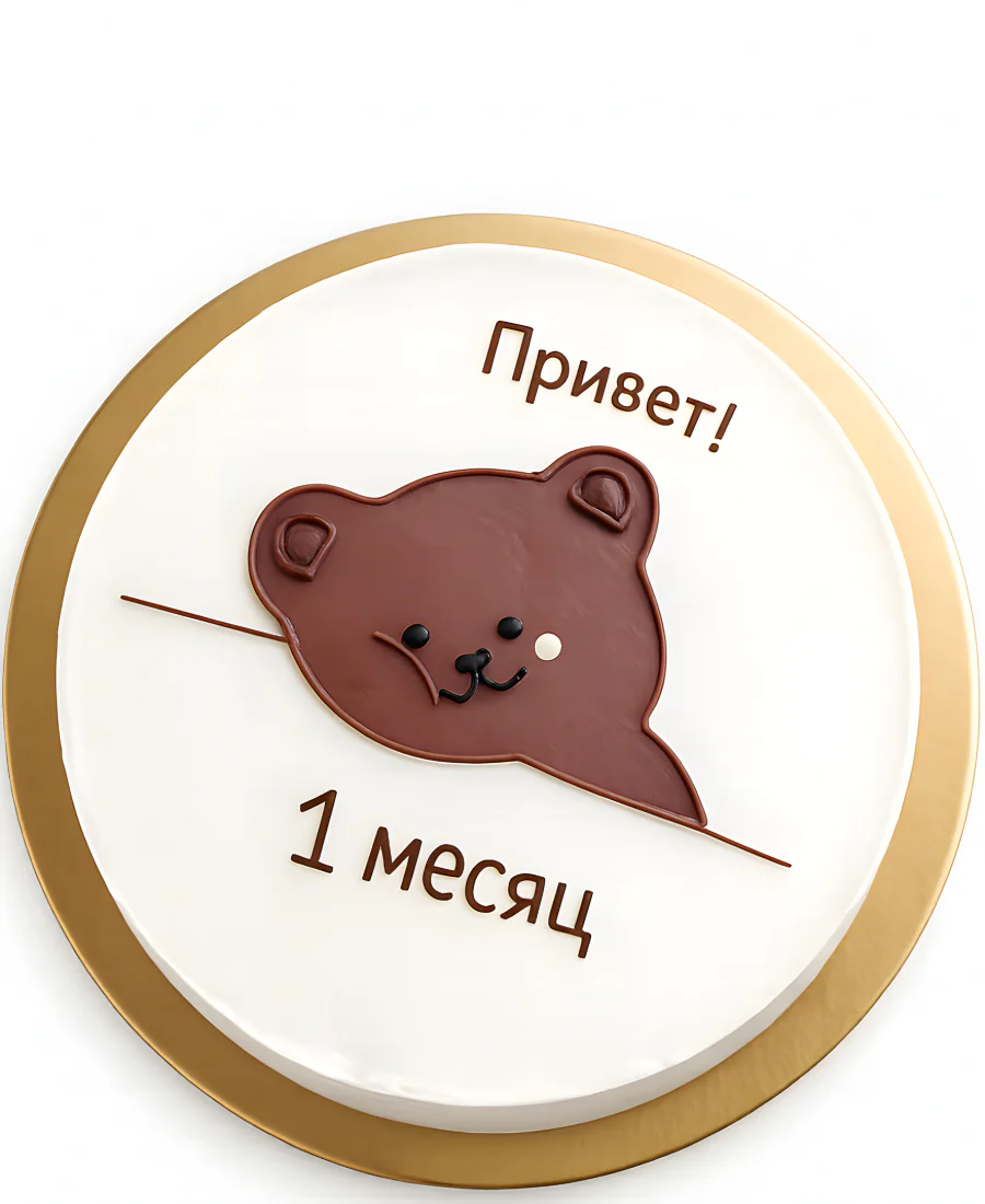 Бенто-торт с медведем на 1 месяц Фото