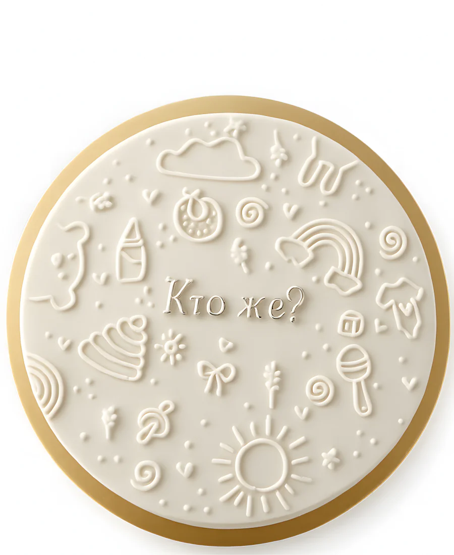 Бенто-торт с минималистичными рисунками Фото