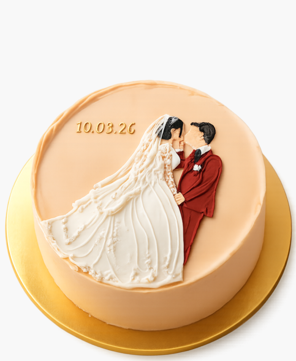 Бенто-торт с невестой и женихом Фото