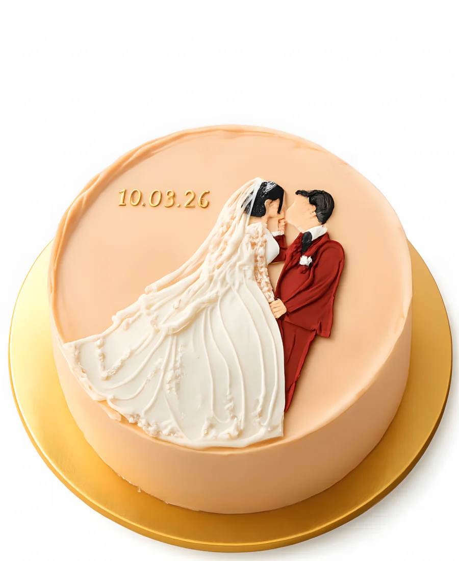 Бенто-торт с невестой и женихом Фото