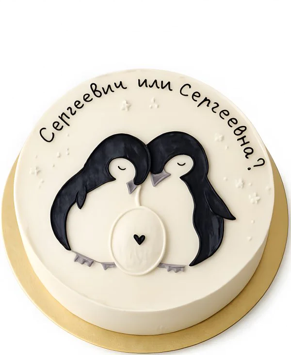 Бенто-торт с пингвинами Фото