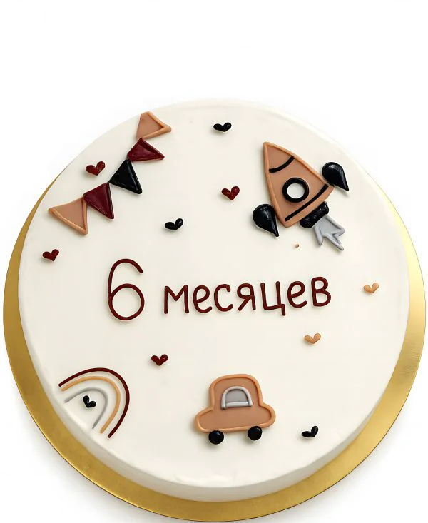 Бенто-торт с ракетой и машиной Фото