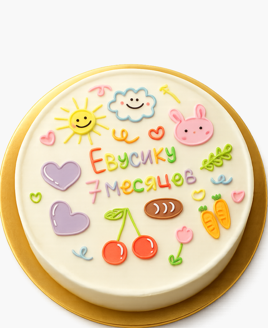 Бенто-торт с рисунками на 7 месяцев Фото