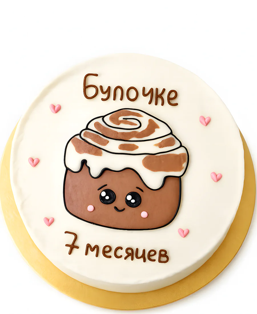 Бенто-торт с рисунком булочки Фото