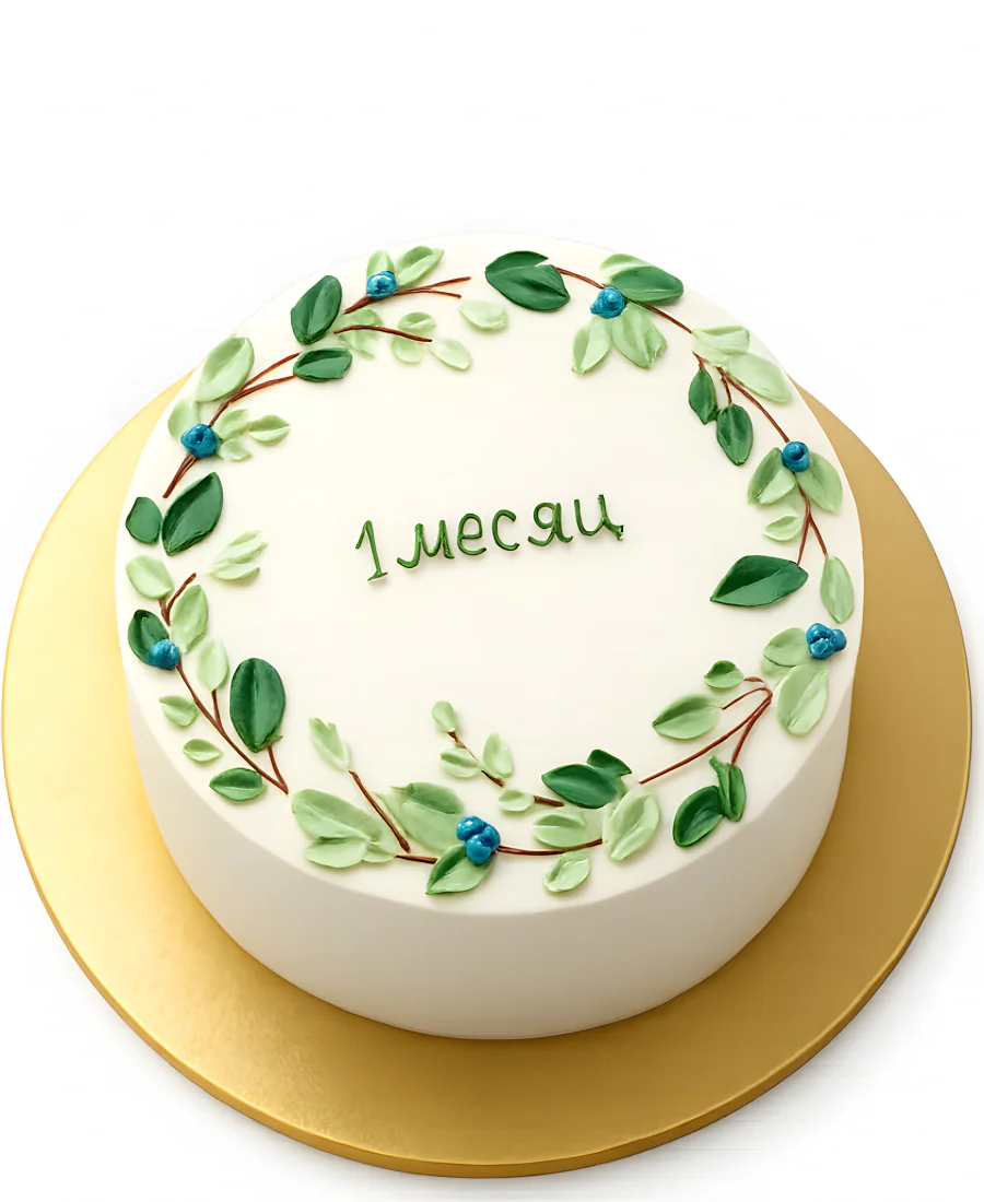 Бенто-торт с рисунком листьев Фото