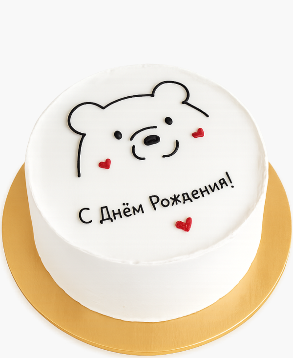 Бенто-торт с рисунком медведя Фото