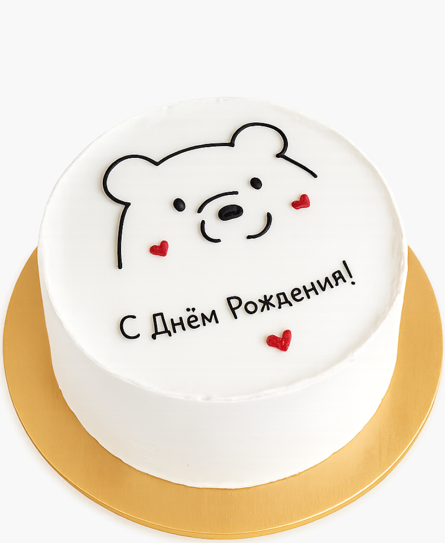 Бенто-торт с рисунком медведя Фото