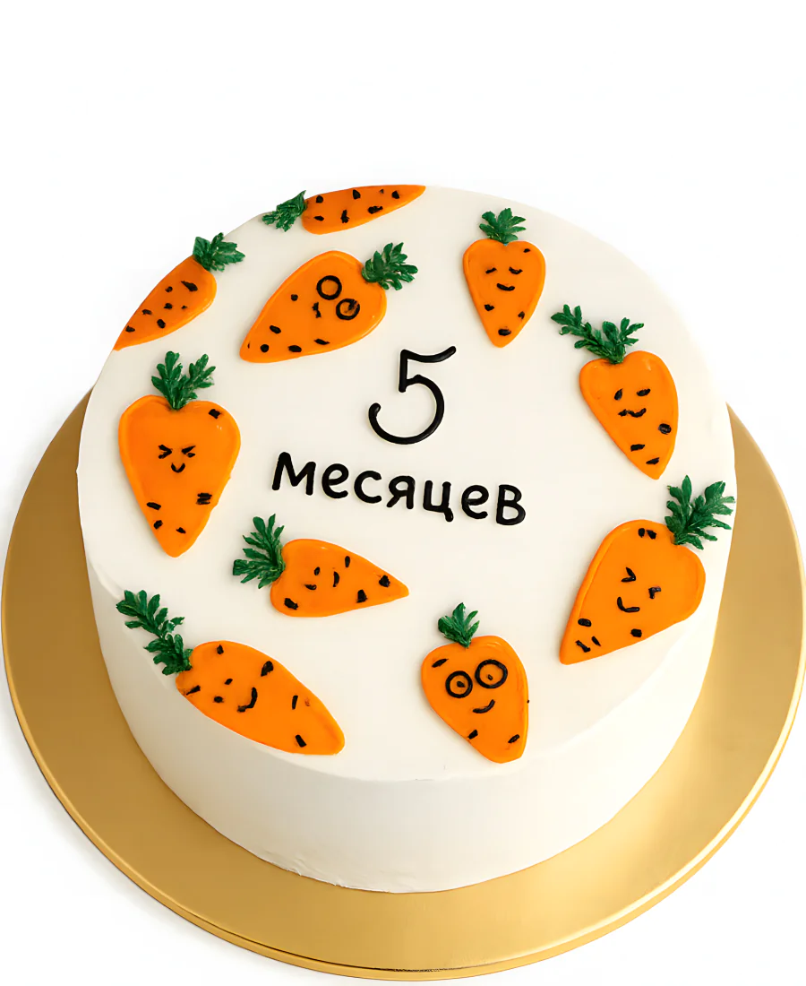 Бенто-торт с рисунком морковок Фото