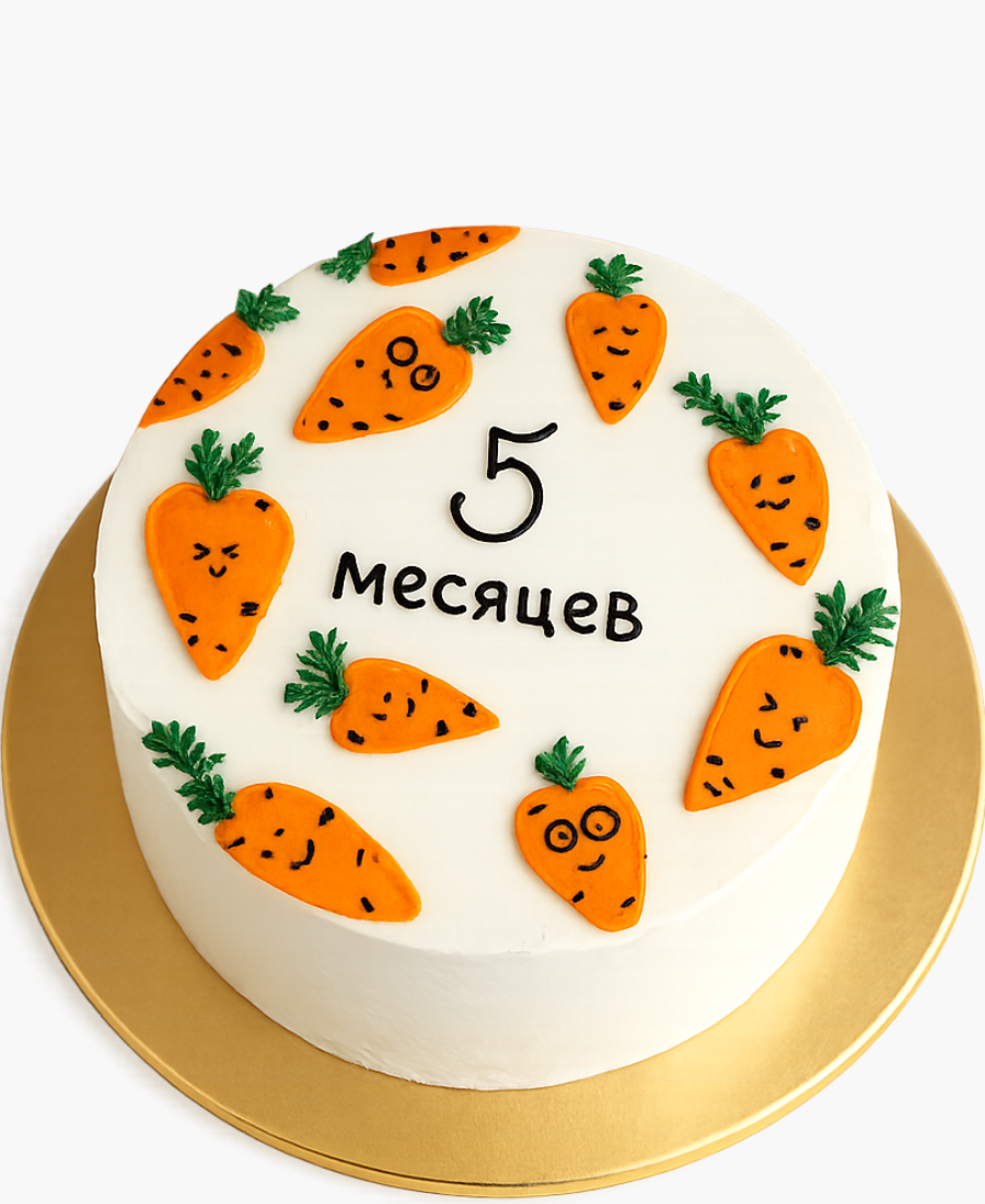 Бенто-торт с рисунком морковок Фото