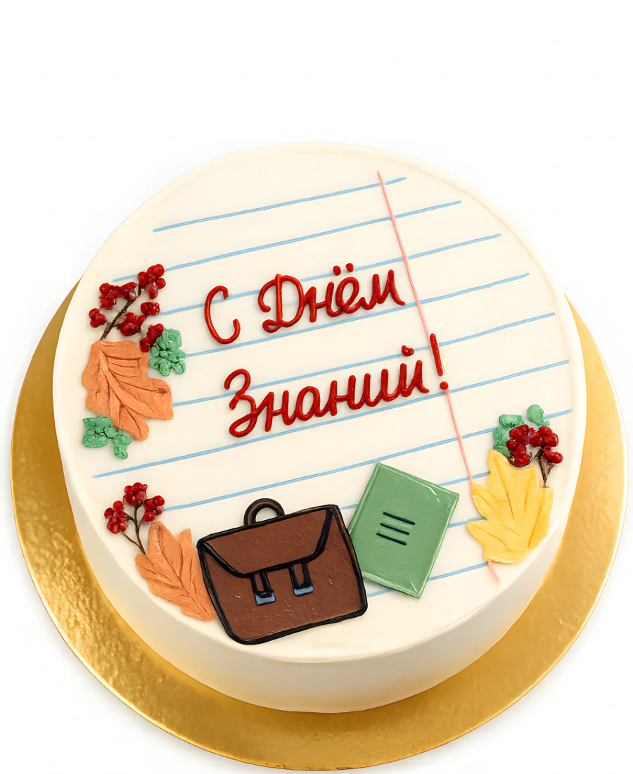 Бенто-торт с рисунком учебных принадлежностей Фото