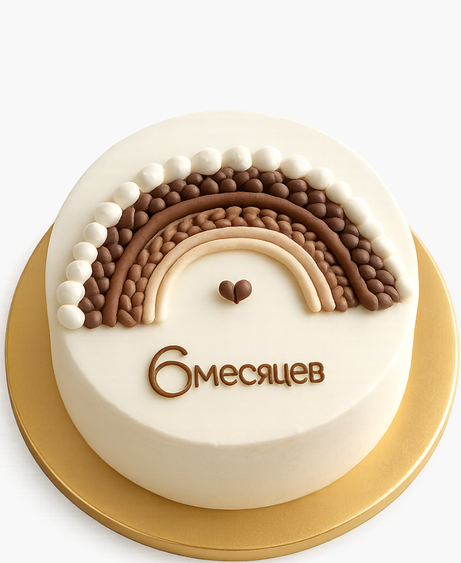 Бенто-торт с рисунком в стиле вязаной радуги Фото