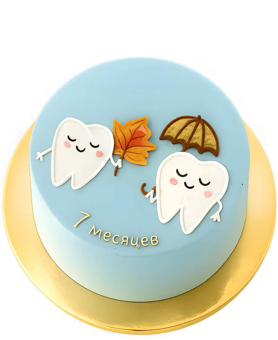 Бенто-торт с рисунком зубов Фото