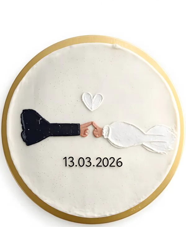 Бенто-торт с руками молодоженов Фото