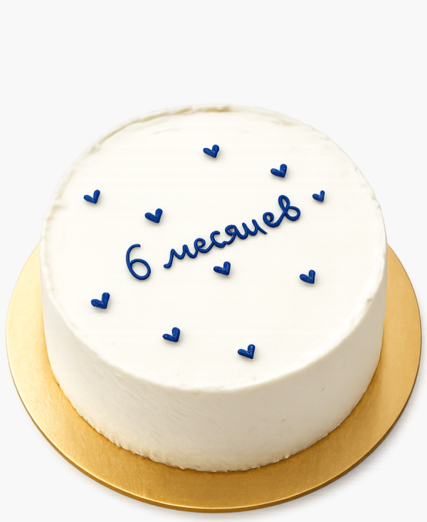 Бенто-торт с синими сердечками Фото