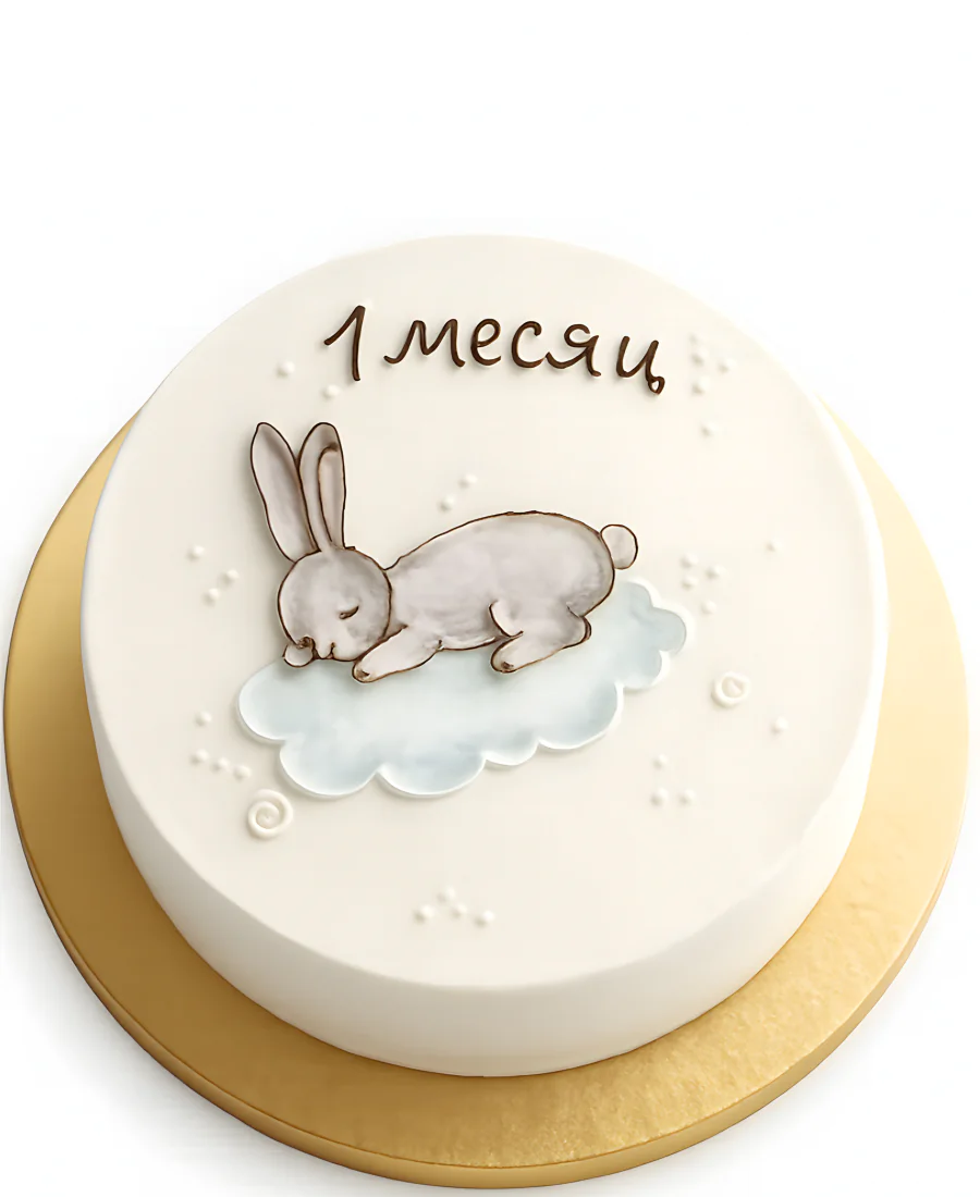 Бенто-торт с зайцем на облаке Фото