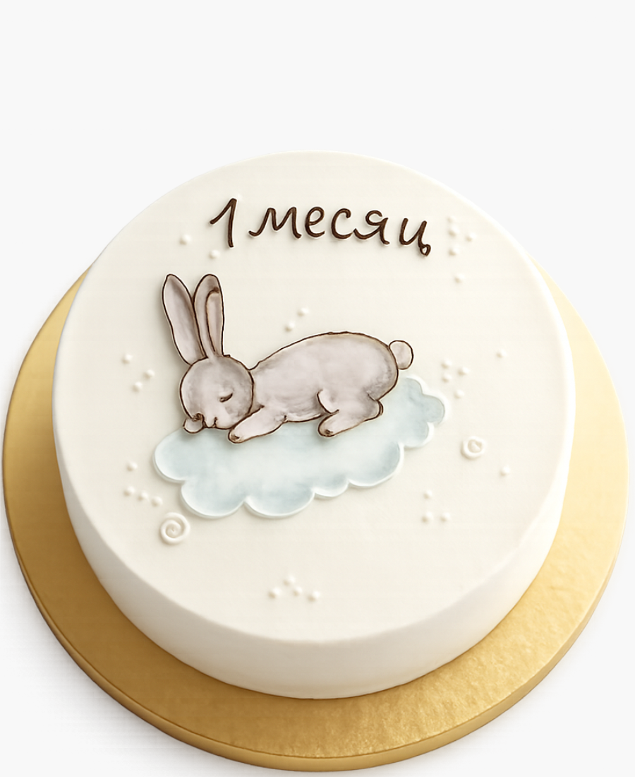 Бенто-торт с зайцем на облаке Фото