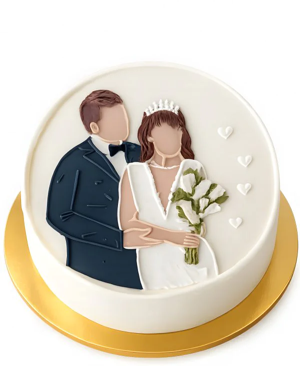 Бенто-торт со счастливой супружеской парой Фото