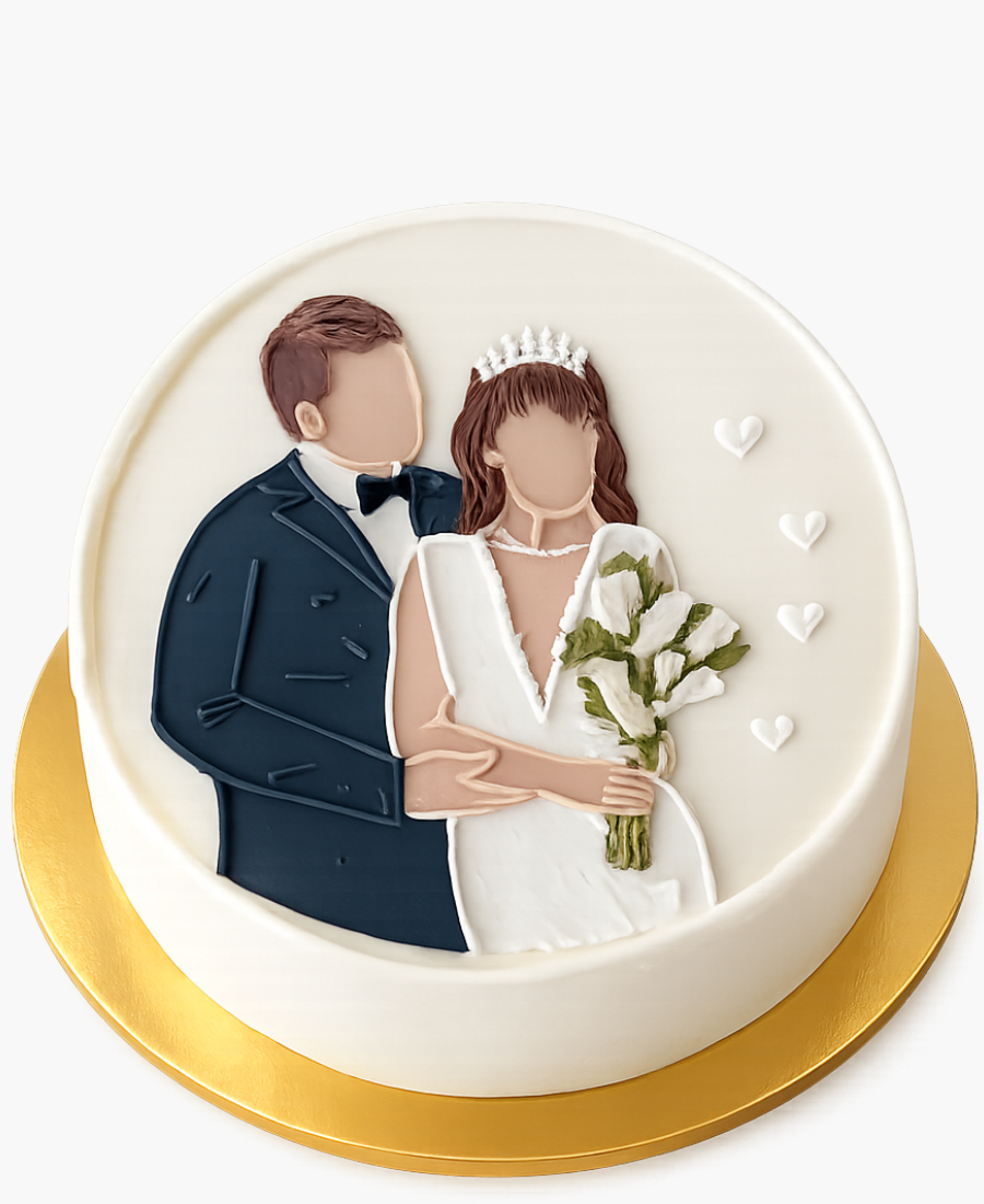 Бенто-торт со счастливой супружеской парой Фото