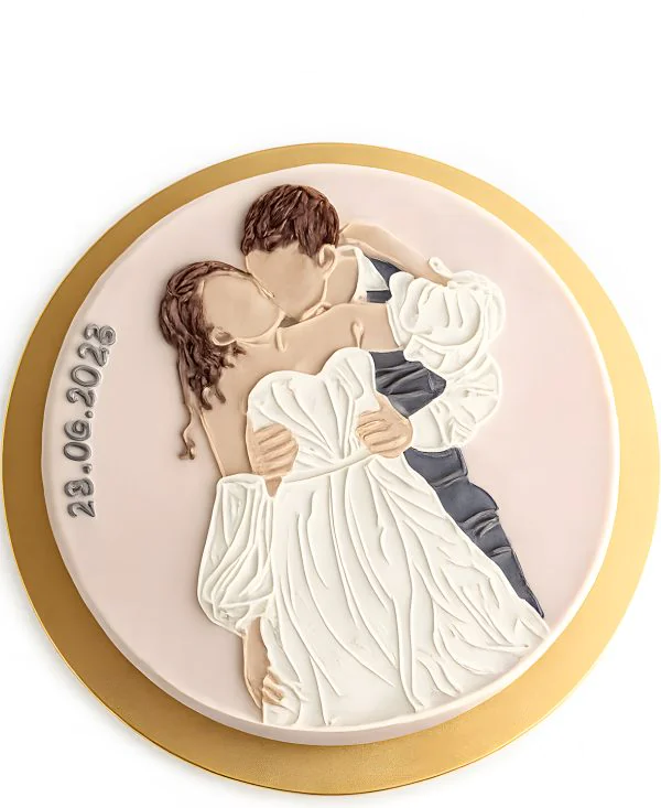 Бенто-торт со счастливыми супругами Фото