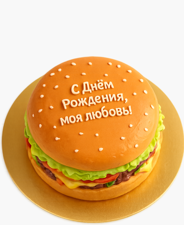 Бенто-торт в форме бургера Фото