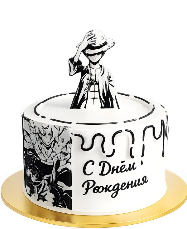 Черно-белый торт Ван Пис Фото