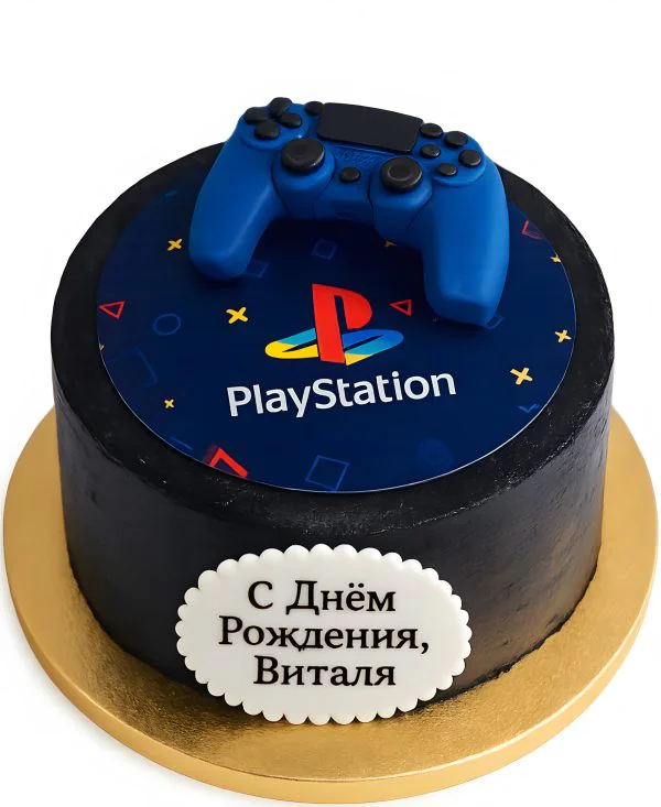 Черный торт с джойстиком Фото