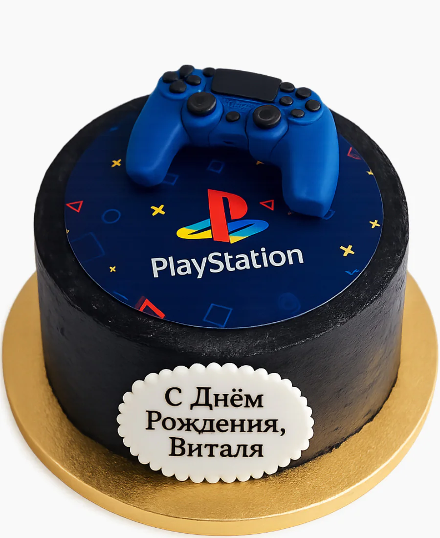 Черный торт с джойстиком Фото