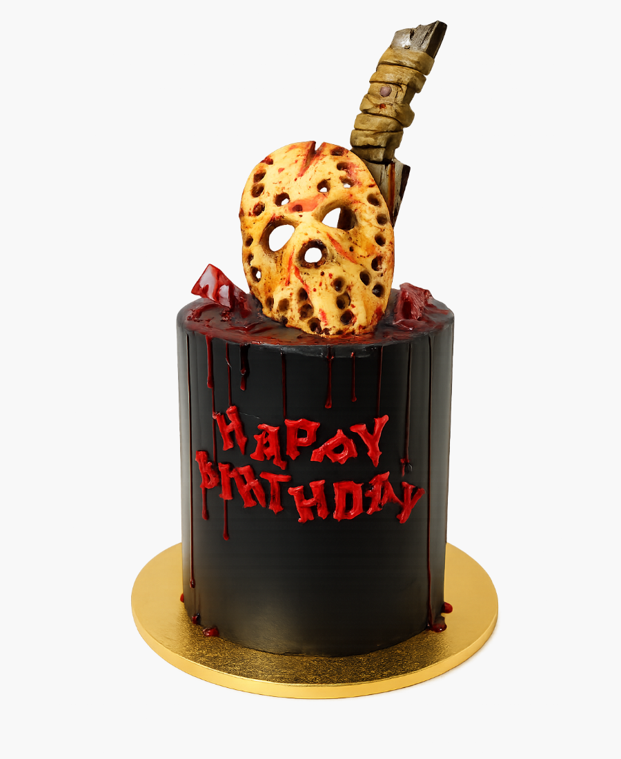 Черный торт с маской Джейсона Фото