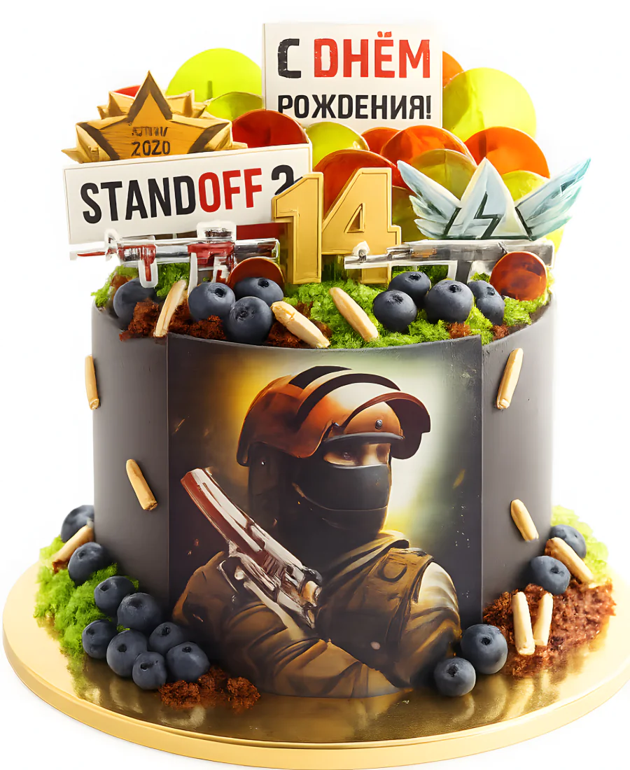 Торт на день рождения для игрока в Стендофф 2 Фото