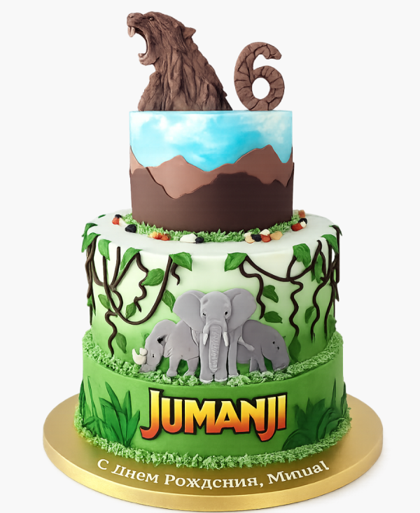 Двухъярусный торт на 6 лет Фото