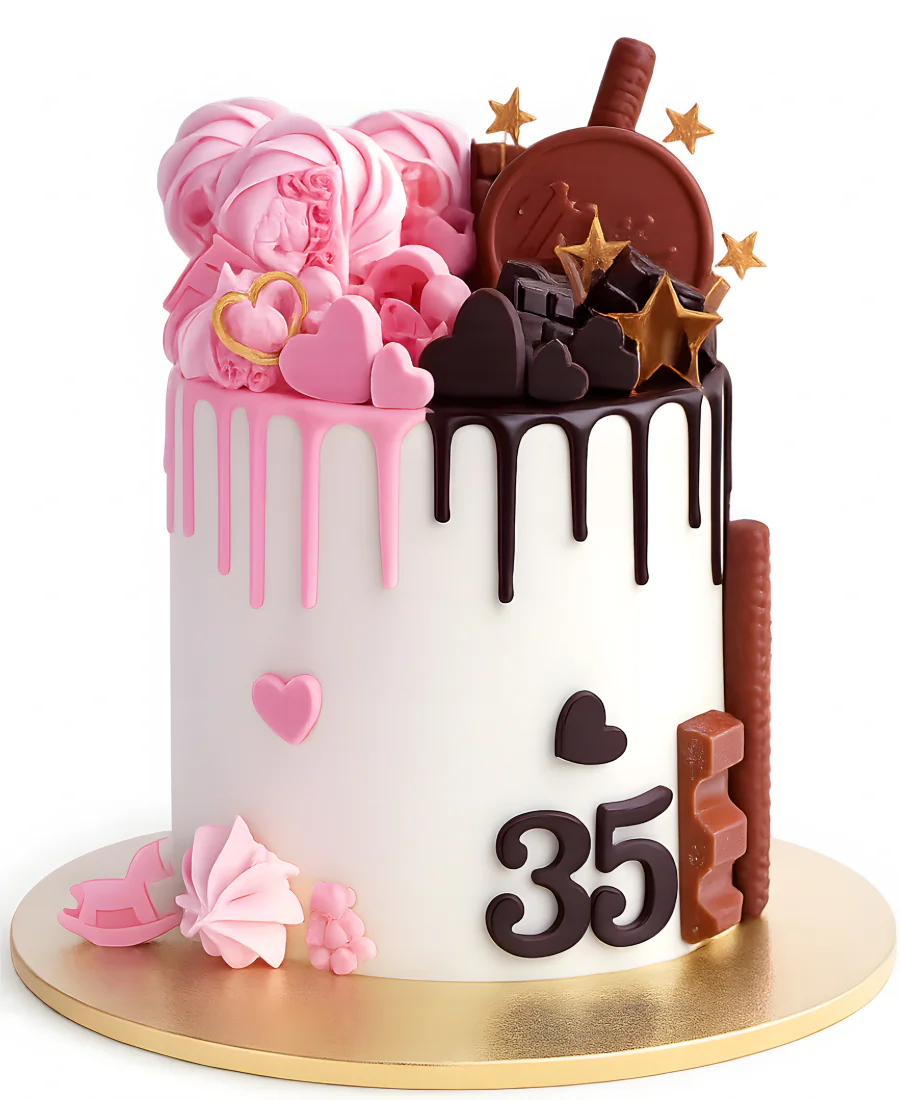 Эффектный торт папе и дочке на праздник Фото