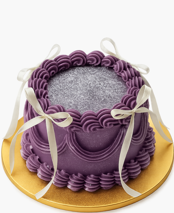 Фиолетовый торт с блестками Фото