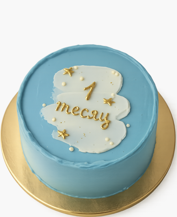 Голубой бенто-торт на 1 месяц Фото