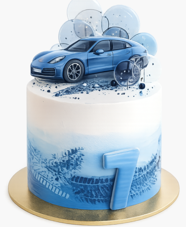 Голубой торт с леденцами Фото