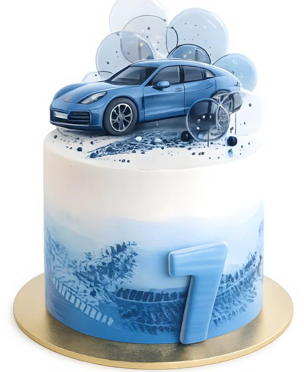 Голубой торт с леденцами Фото