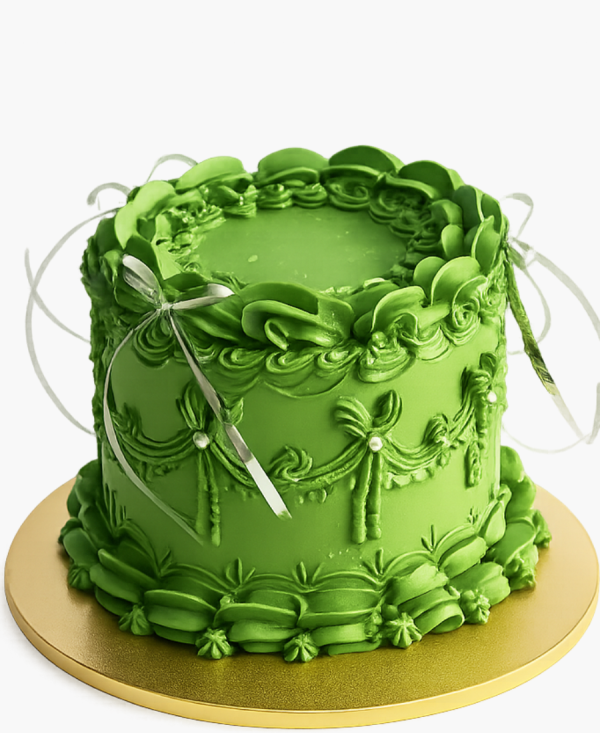 Изумрудный торт с бантиками Фото